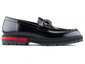 Férfi Onitsuka Tiger Bit Loafer Cipő Fekete Piros | IV5392760