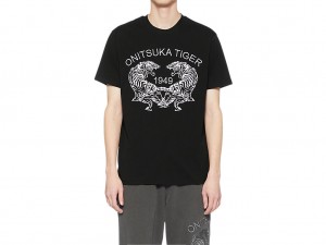 Férfi Onitsuka Tiger Grafika Tee Ruházat Fekete | GY7953014