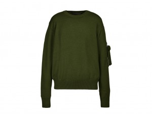 Férfi Onitsuka Tiger Ls Knit Top Ruházat Khaki | OJ5426739