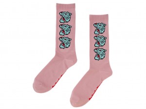 Férfi Onitsuka Tiger Middle Socks Kiegészítők Világos Rózsaszín | XC9462785