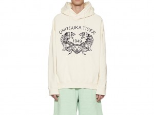 Férfi Onitsuka Tiger Sweat Hoodie Ruházat Fehér | AH1689574