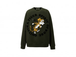 Férfi Onitsuka Tiger Sweat Top Ruházat Khaki | ZW8401397