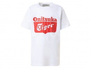 Gyerek Onitsuka Tiger Logo Tee Felsők Fehér Piros | HL2976341