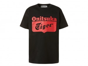 Gyerek Onitsuka Tiger Logo Tee Felsők Fekete Piros | UL4368205