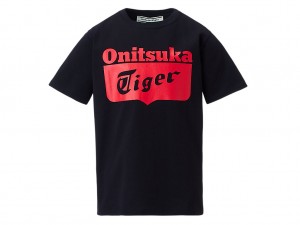 Gyerek Onitsuka Tiger Logo Tee Felsők Fekete Piros | JB1845637