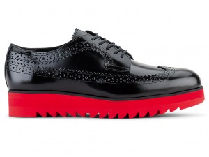 Női Onitsuka Tiger Brogue Cipő Fekete Piros | EC1732059