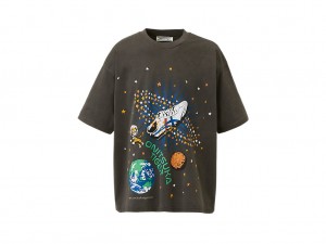 Női Onitsuka Tiger Grafika Tee Ruházat Sötétszürke | PJ2645738