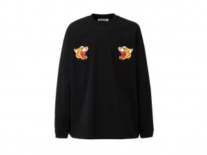 Női Onitsuka Tiger Ls Grafika Tee Ruházat Fekete | KQ6528349